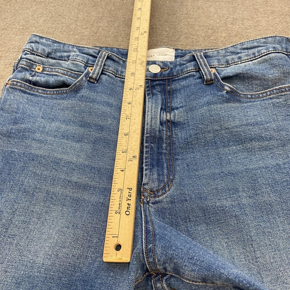 Dear‎ John Frankie Straight Jeans Womens 32 Blue High Rise Fringe Stretch Denim - Picture 9 of 14